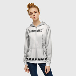 Толстовка на молнии женская Lunamore white, цвет: 3D-белый — фото 2