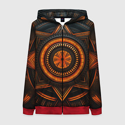 Женская толстовка на молнии Орнамент в африканском стиле на тёмном фоне