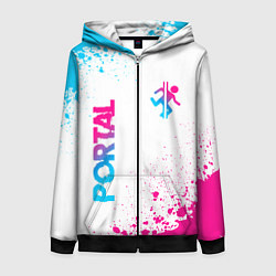 Женская толстовка на молнии Portal neon gradient style вертикально