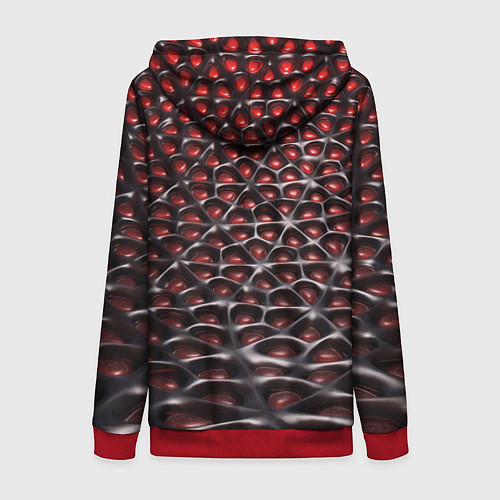 Женская толстовка на молнии Гранатовые зёрна абстракция / 3D-Красный – фото 2