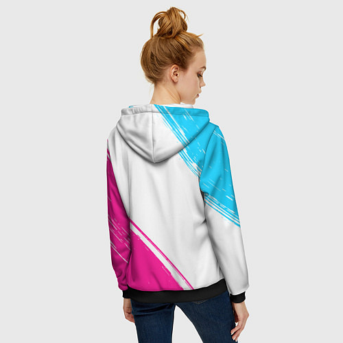 Женская толстовка на молнии In Flames neon gradient style вертикально / 3D-Черный – фото 4