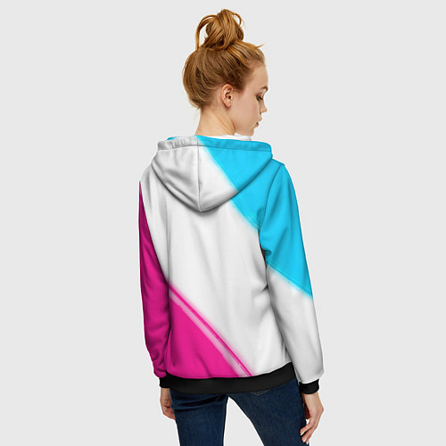 Женская толстовка на молнии Ramones neon gradient style вертикально / 3D-Черный – фото 4