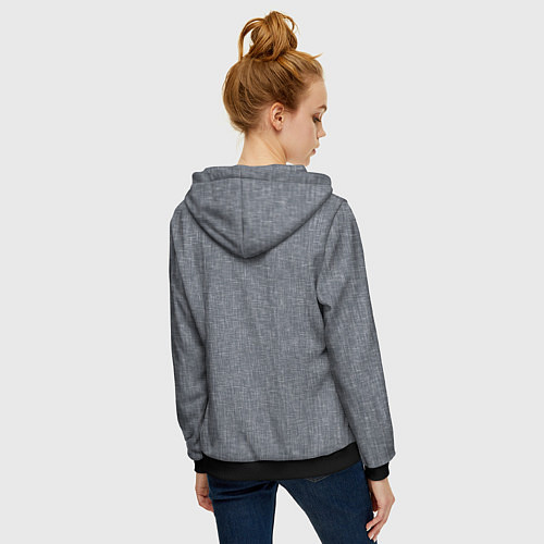 Женская толстовка на молнии Текстура серый однотонный / 3D-Черный – фото 4