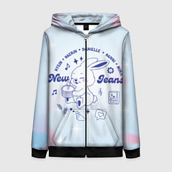 Толстовка на молнии женская Newjeans bunny, цвет: 3D-черный