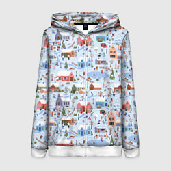 Женская толстовка на молнии Зимние зарисовки