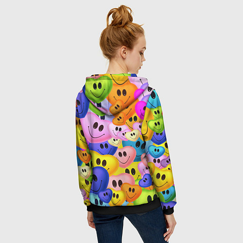Женская толстовка на молнии Улыбка любви / 3D-Черный – фото 4