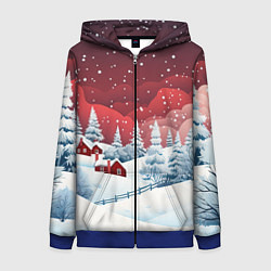 Женская толстовка на молнии Искрящийся новогодний воздух