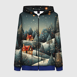 Женская толстовка на молнии Зимние развлечения на природе