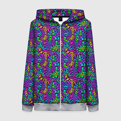 Толстовка на молнии женская Multicolored stripes, цвет: 3D-меланж