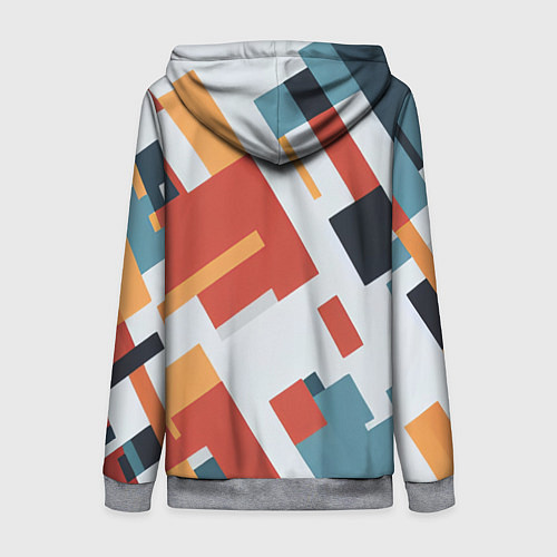 Женская толстовка на молнии Геометрический узор - нейросеть / 3D-Меланж – фото 2