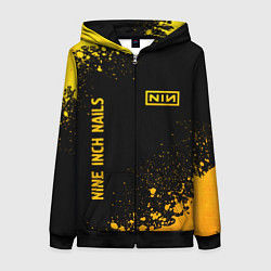 Женская толстовка на молнии Nine Inch Nails - gold gradient вертикально
