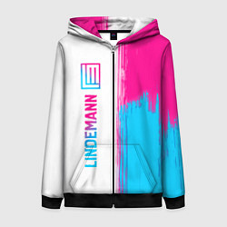 Женская толстовка на молнии Lindemann neon gradient style по-вертикали