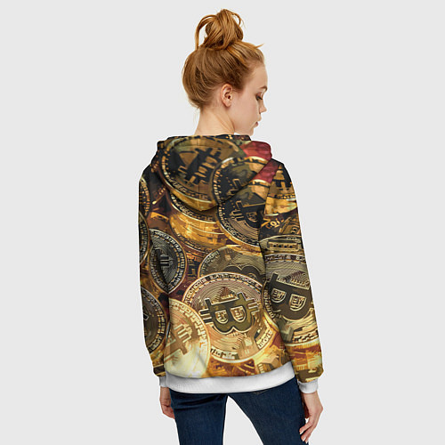 Женская толстовка на молнии Золото цифровой эры / 3D-Белый – фото 4