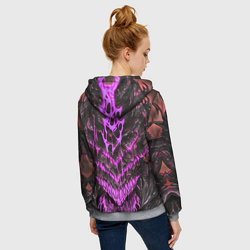Женская толстовка на молнии Pink slime / 3D-Меланж – фото 4