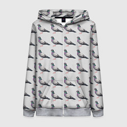 Толстовка на молнии женская Голуби воркуют, цвет: 3D-меланж