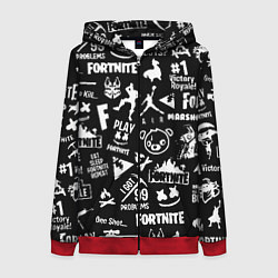 Женская толстовка на молнии Fortnite alllogo black