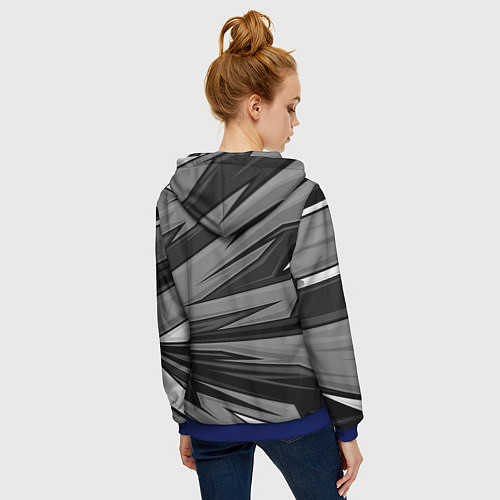 Женская толстовка на молнии Honda - монохромный спортивный / 3D-Синий – фото 4