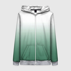 Толстовка на молнии женская Туманный градиент бело-зелёный, цвет: 3D-меланж