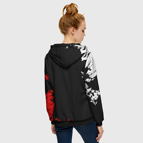 Женская толстовка на молнии Россия спорт краски / 3D-Черный – фото 4