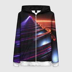 Толстовка на молнии женская Фиолетовая воронка, цвет: 3D-белый