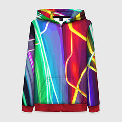 Женская толстовка на молнии Абстрактные цветные полосы - композиция