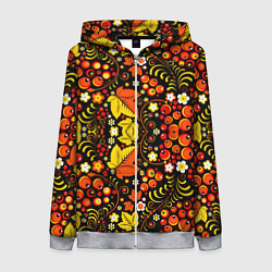 Толстовка на молнии женская Русский народный узор, цвет: 3D-меланж