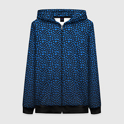 Женская толстовка на молнии Синий объёмный паттерн