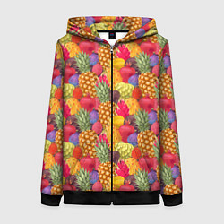Женская толстовка на молнии Экзотические фрукты