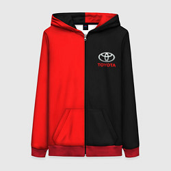 Толстовка на молнии женская Toyota car красно чёрный, цвет: 3D-красный