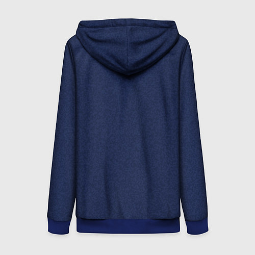 Женская толстовка на молнии Однотонный тёмно-синий текстура / 3D-Синий – фото 2