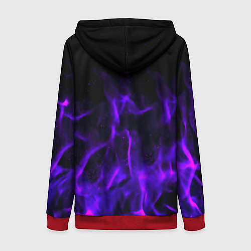 Женская толстовка на молнии Dantes Inferno flame neon / 3D-Красный – фото 2