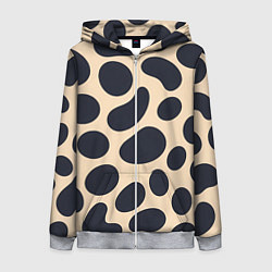 Женская толстовка на молнии Пятнышки леопарда