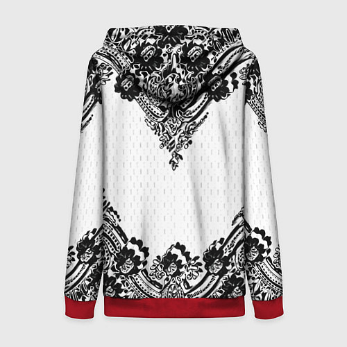 Женская толстовка на молнии Имперский узор Россия герб патриотизм / 3D-Красный – фото 2