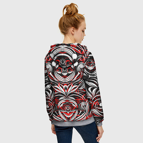 Женская толстовка на молнии Узоры паттерны / 3D-Меланж – фото 4