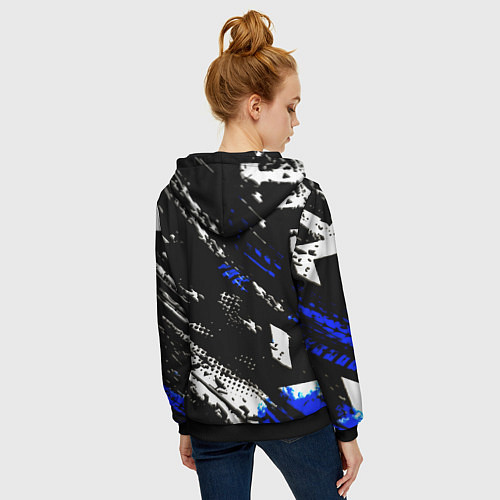 Женская толстовка на молнии BMW stripes color auto sport / 3D-Черный – фото 4