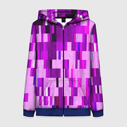 Толстовка на молнии женская Розовый глитч, цвет: 3D-синий