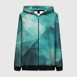 Женская толстовка на молнии Гранжевая бирюза