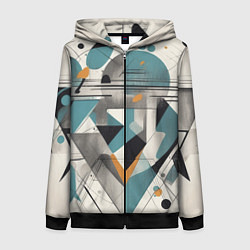 Толстовка на молнии женская Три человека авангард, цвет: 3D-черный