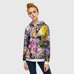 Толстовка на молнии женская Hunter Hunter anime color, цвет: 3D-белый — фото 2