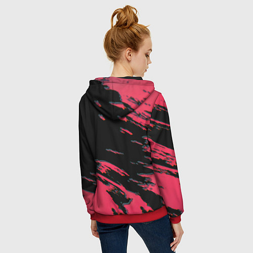 Женская толстовка на молнии NBA краски текстура / 3D-Красный – фото 4