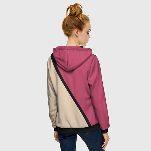 Женская толстовка на молнии Power бежево-розовый / 3D-Черный – фото 4