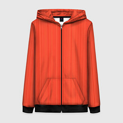 Женская толстовка на молнии Морковный полосатая рябь