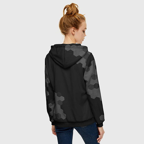 Женская толстовка на молнии Palworld glitch на темном фоне вертикально / 3D-Черный – фото 4