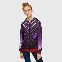 Толстовка на молнии женская Фиолетовые кристаллы и камень, цвет: 3D-красный — фото 2