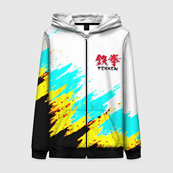 Толстовка на молнии женская Теккен краски файтинг, цвет: 3D-черный