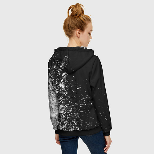 Женская толстовка на молнии Palworld glitch на темном фоне по-вертикали / 3D-Черный – фото 4