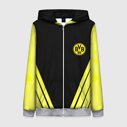 Толстовка на молнии женская Borussia geometry yellow, цвет: 3D-меланж