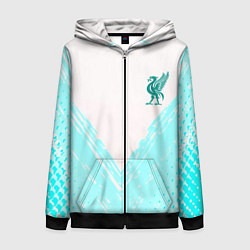 Толстовка на молнии женская Liverpool logo texture fc, цвет: 3D-черный