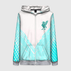 Толстовка на молнии женская Liverpool logo texture fc, цвет: 3D-меланж