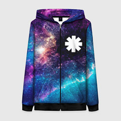 Толстовка на молнии женская Red Hot Chili Peppers space rock, цвет: 3D-черный